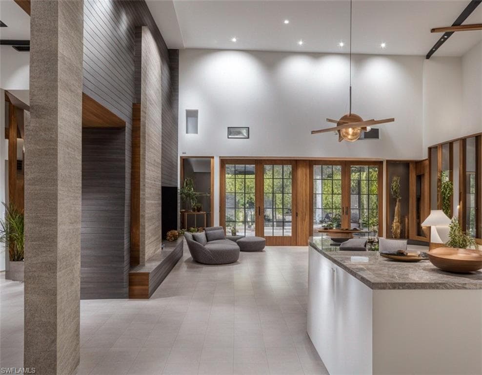 Digital Rendering Community lobby featuring a high ceiling