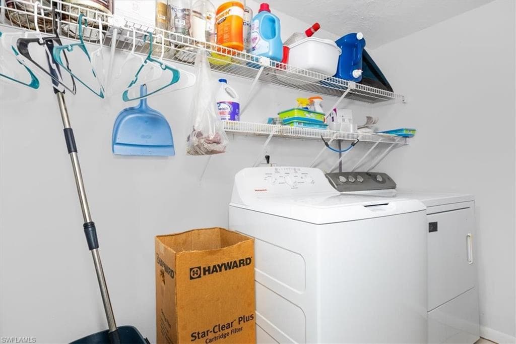 Laundry room with washer and dryer