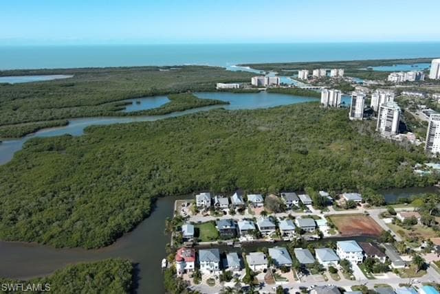 Aerial view inland waterway to Gulf.