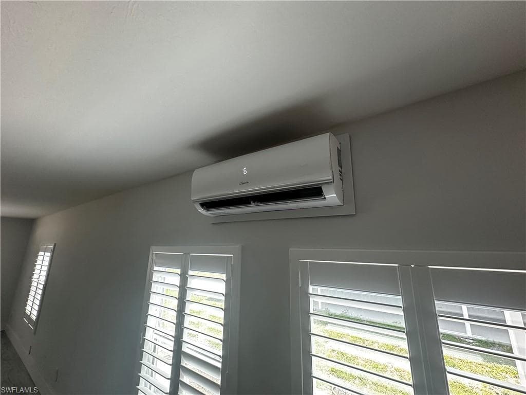 Detailed view of a wall mounted mini split