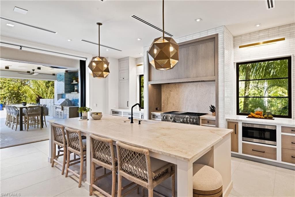Seamless flow from the indoors to the outdoor entertaining and dining areas
