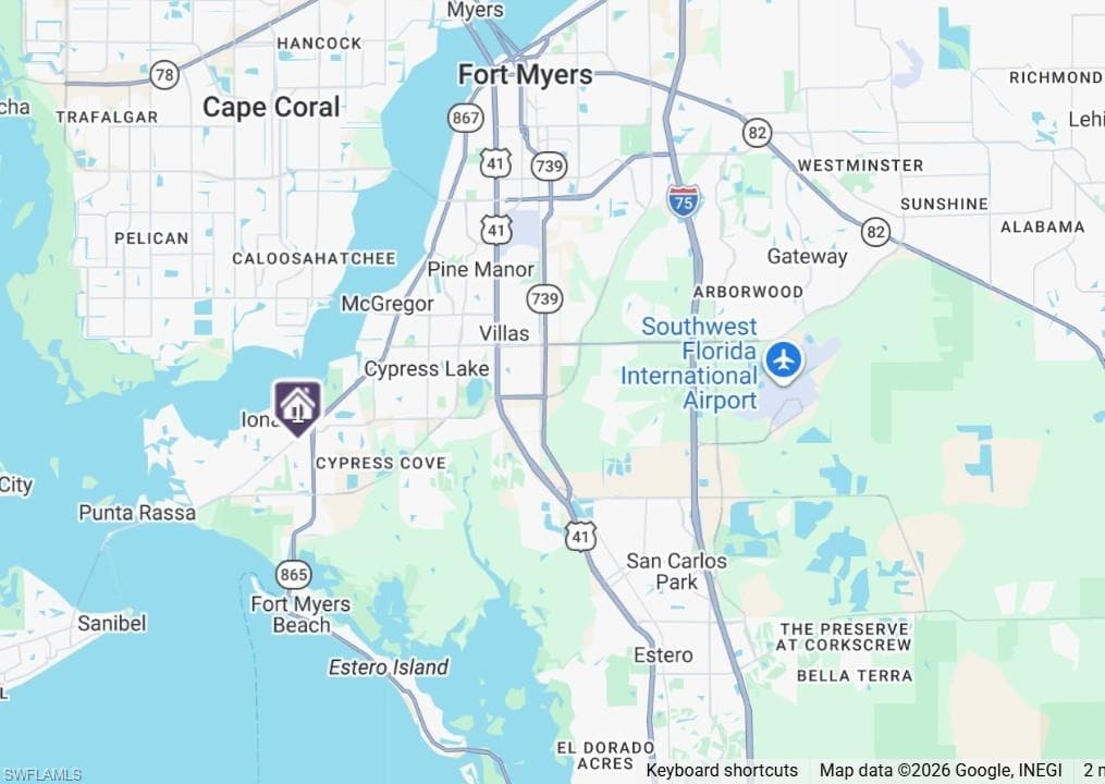 20 Minute drive to Downtown Fort Myers Historic District, Restaurant and Shops.