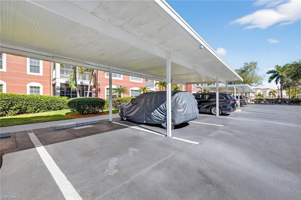 Covered parking space.