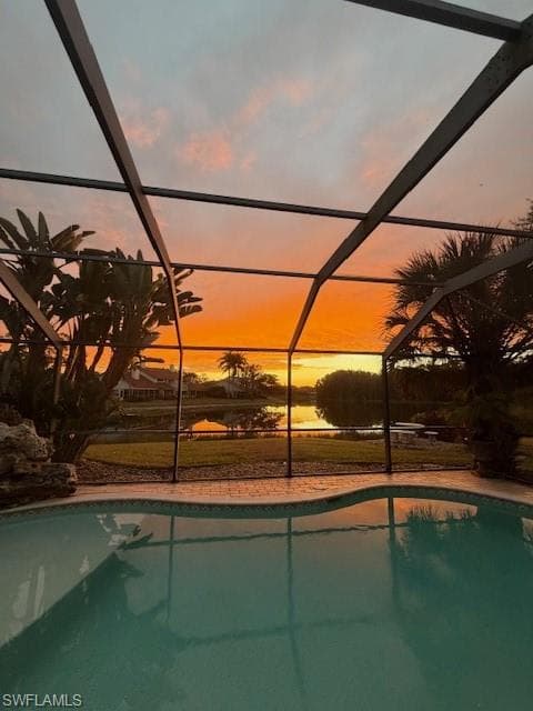 Swimming pool featuring screen inclosure