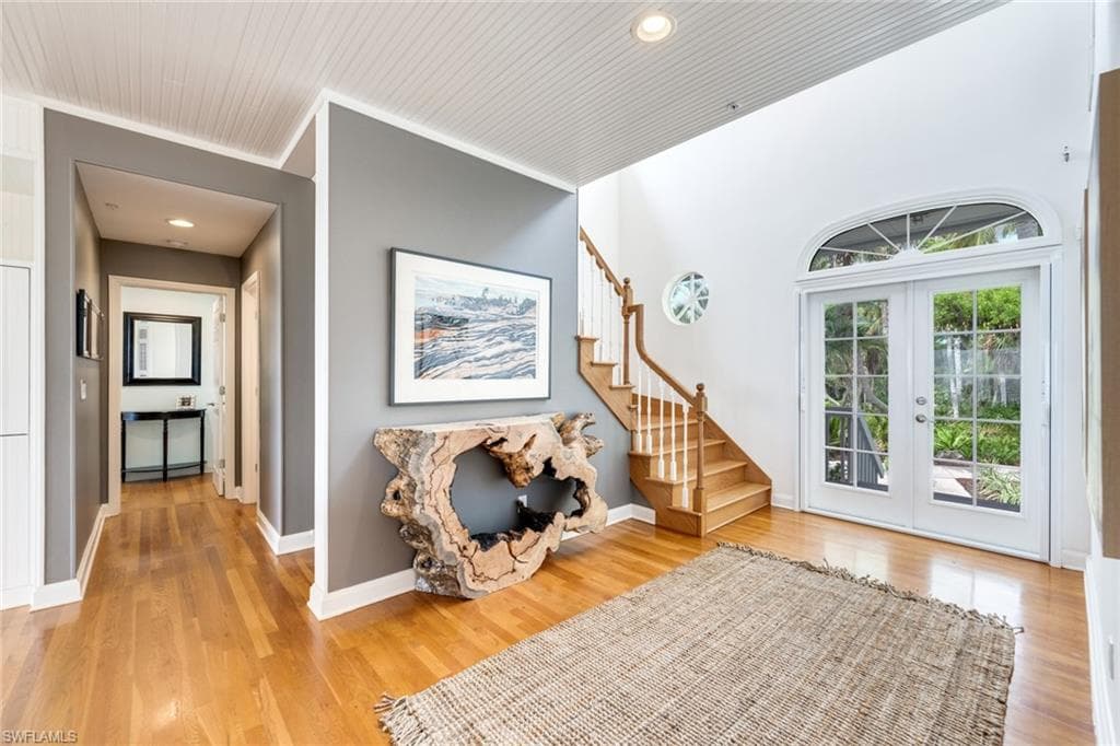 Entrance foyer with french doors