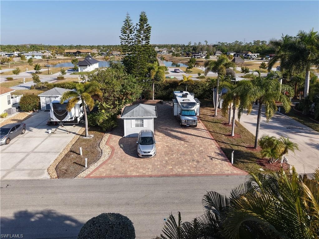Aerial view of residential area
