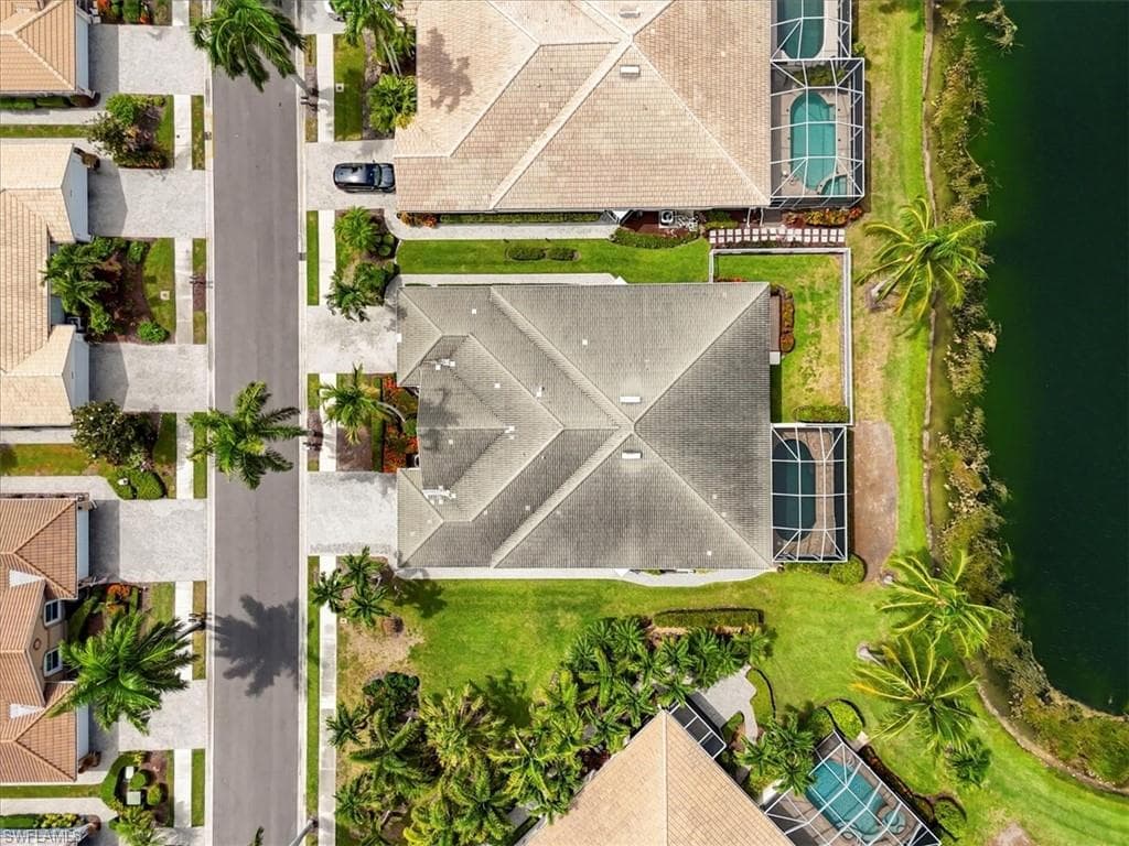 Drone / aerial view of a large body of water