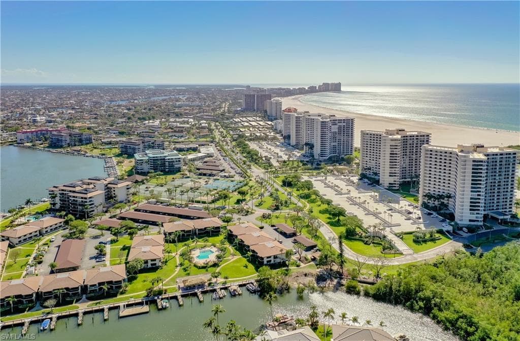 View of urban area featuring extended coastline