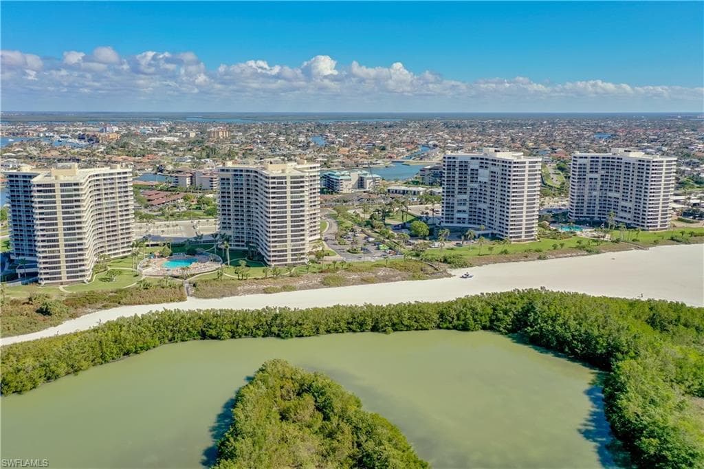 View of urban area with a nearby body of water