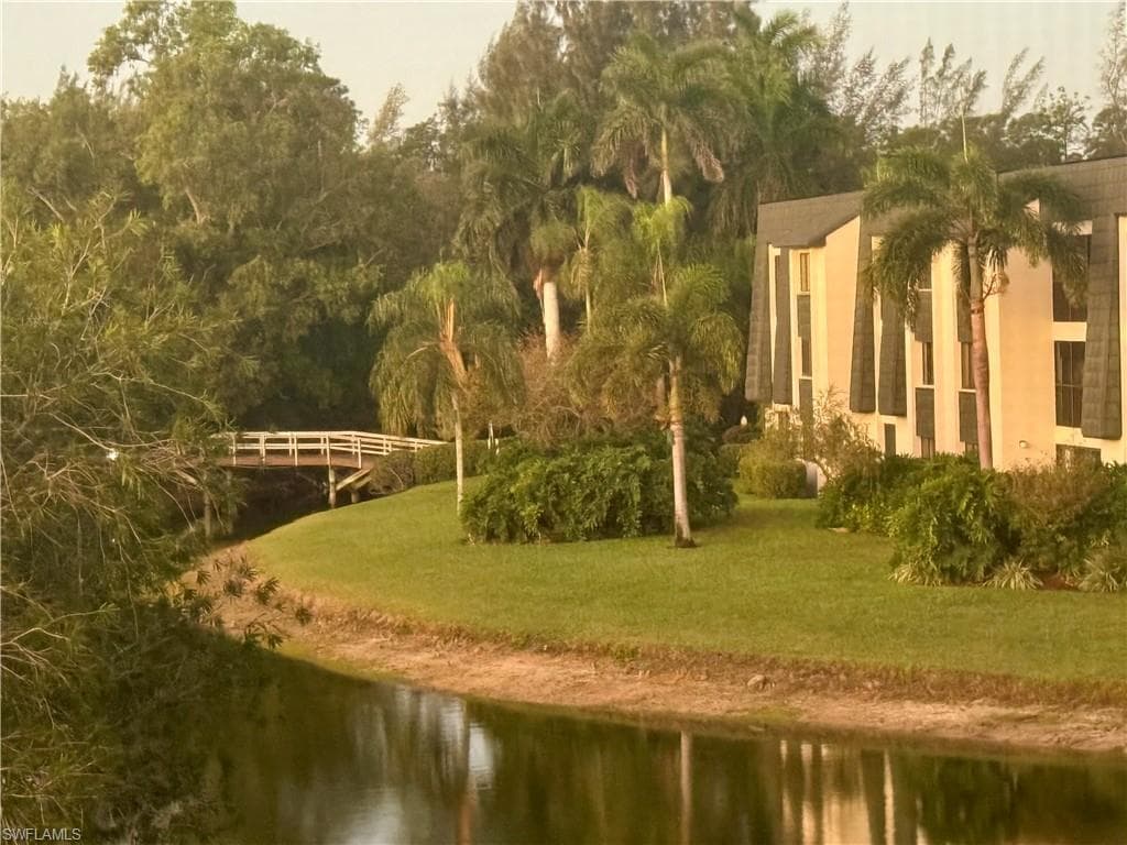 Surrounding community with a water view