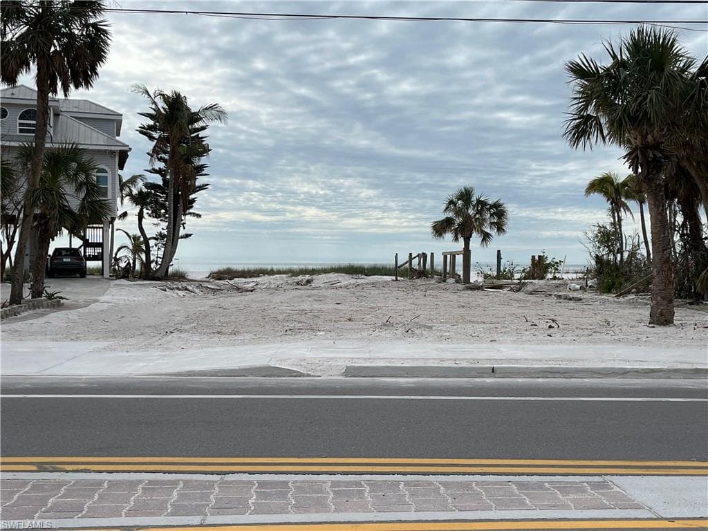 View of street with sidewalks and curbs
