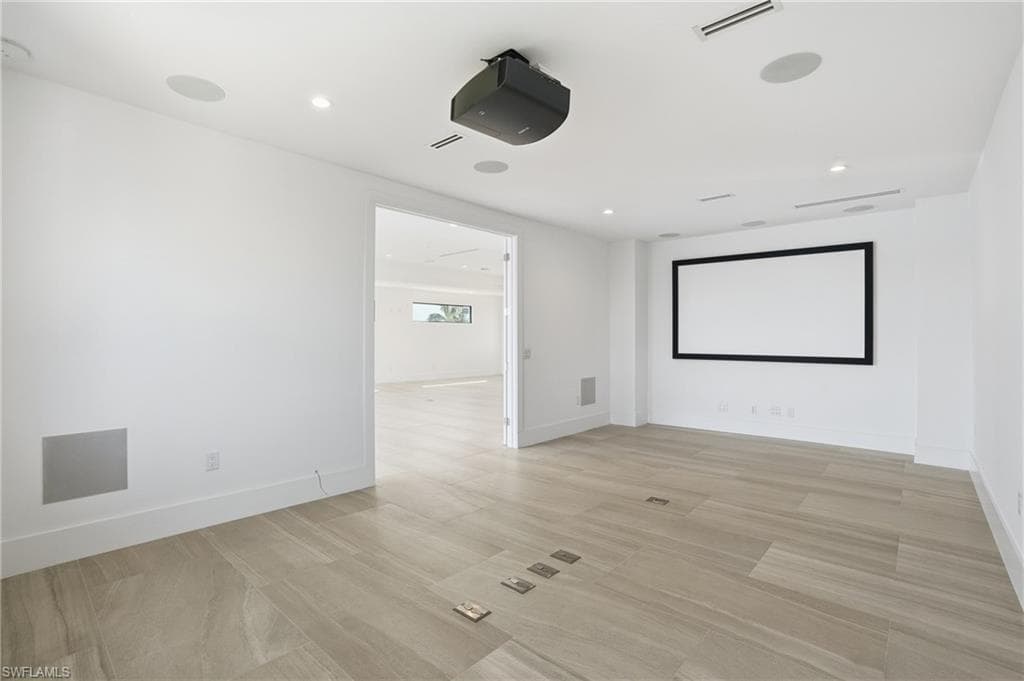 Home theater Room with Projector & Screen