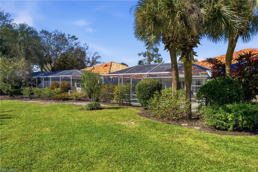Peaceful yard area offering privacy and green space.