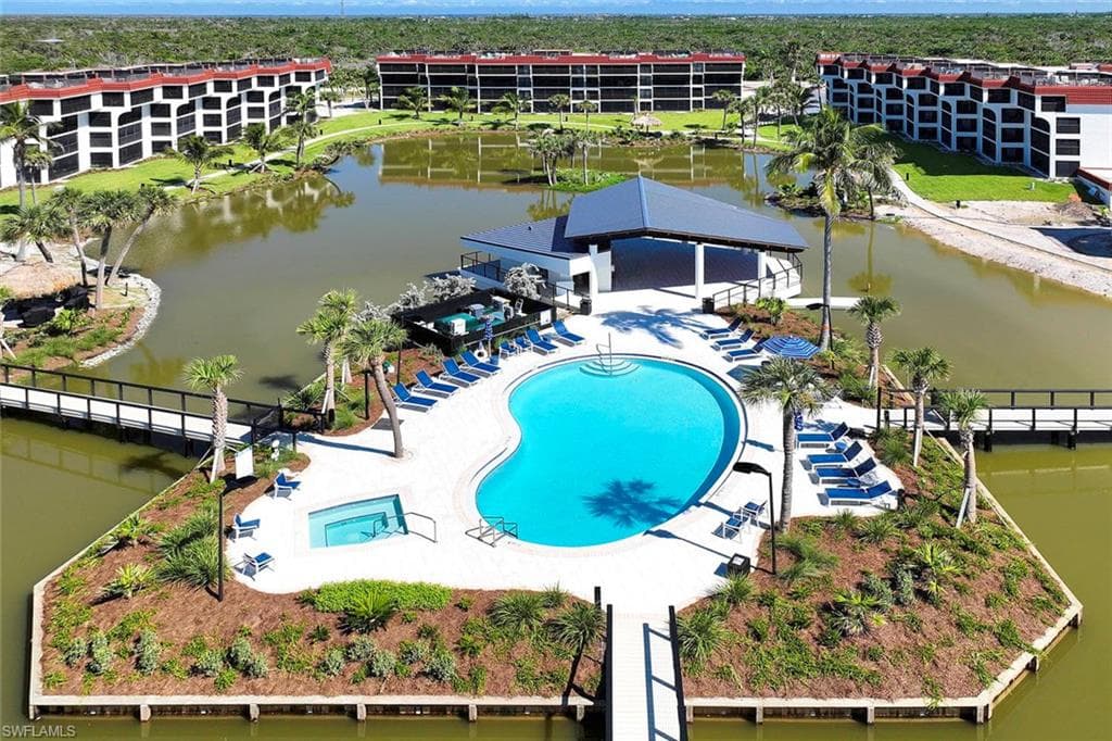 Aerial view of pool