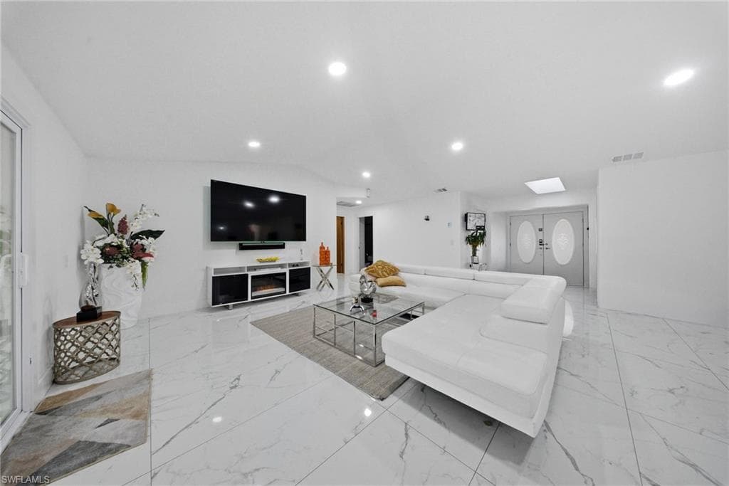 Living room featuring recessed lighting