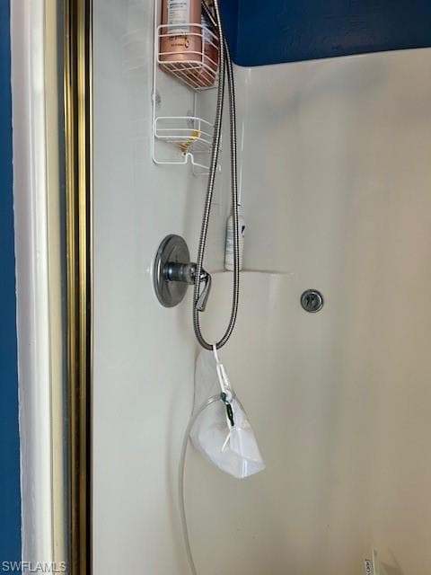 Bathroom view of a walk in shower
