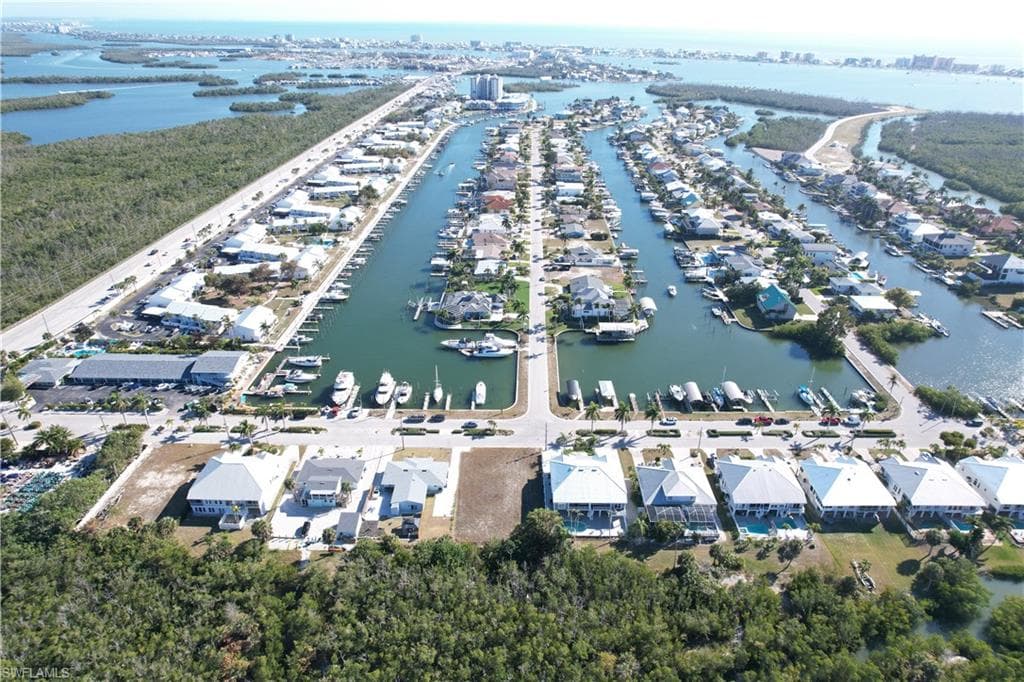 Aerial view lot and boat slips-Siesta Isles