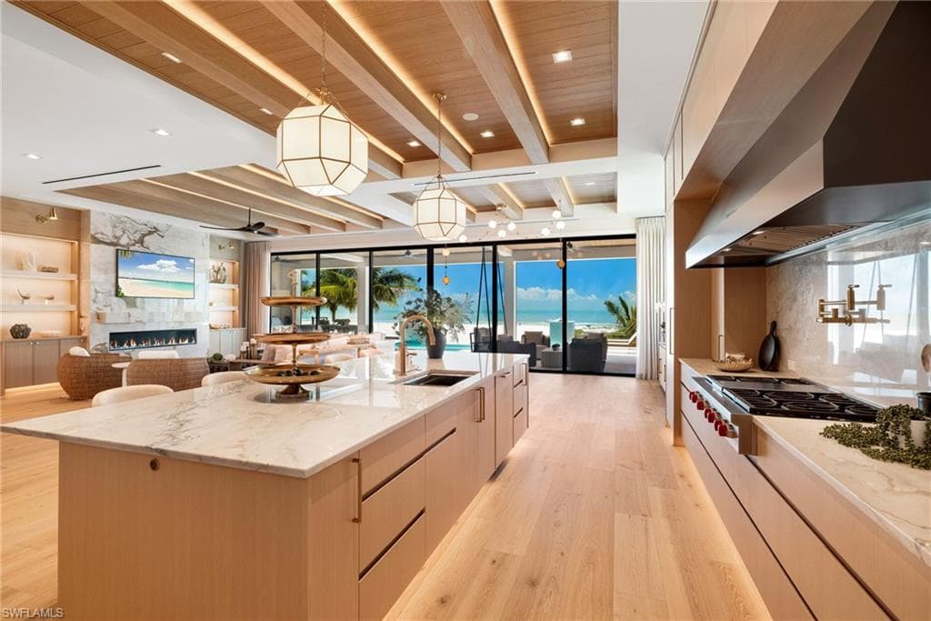 Open-concept kitchen and living area