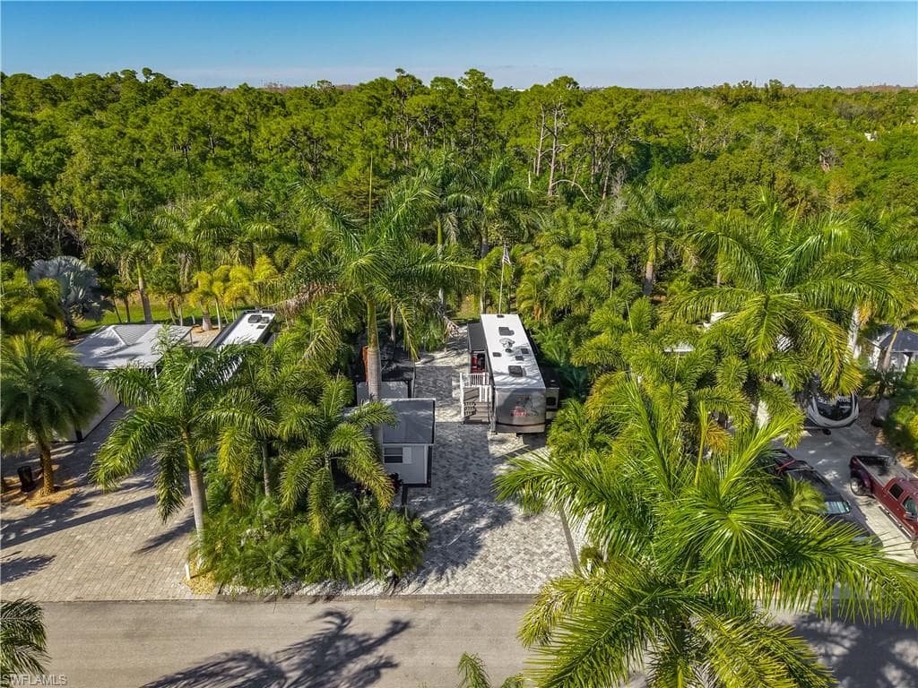 Drone / aerial view of a heavily wooded area
