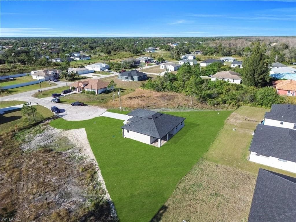 Aerial view of residential area