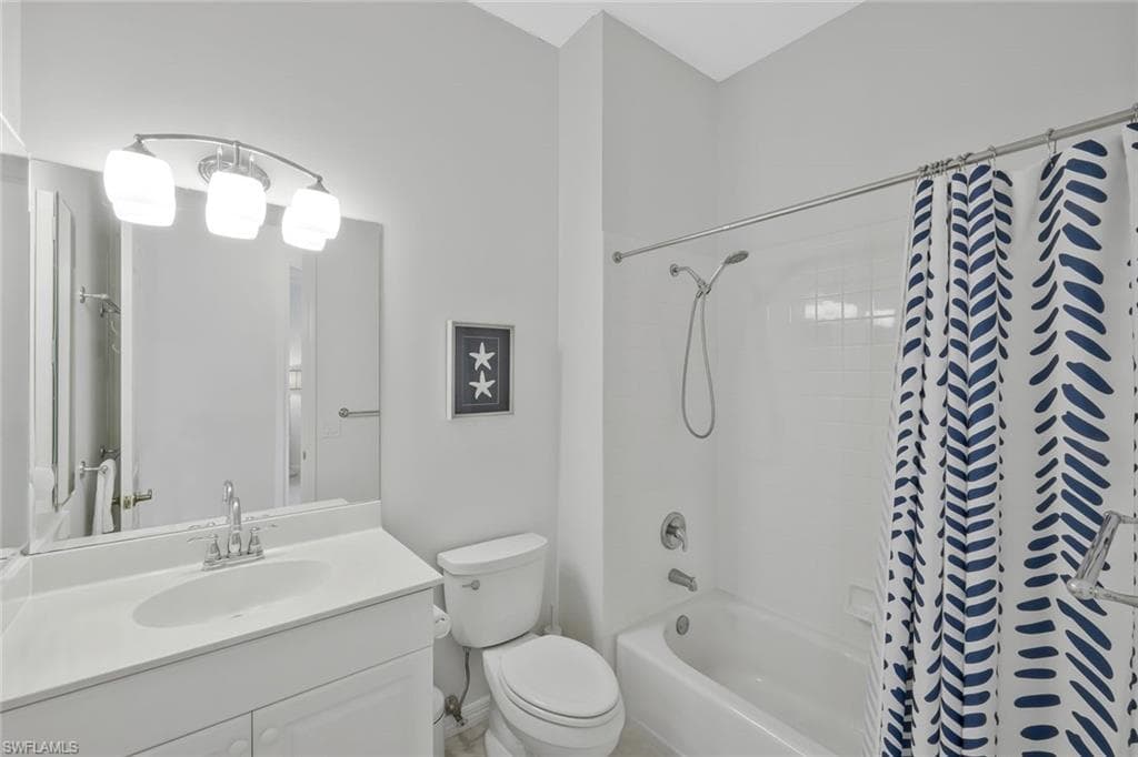 Updated guest bathroom with stylish finishes designed for comfort and convenience.