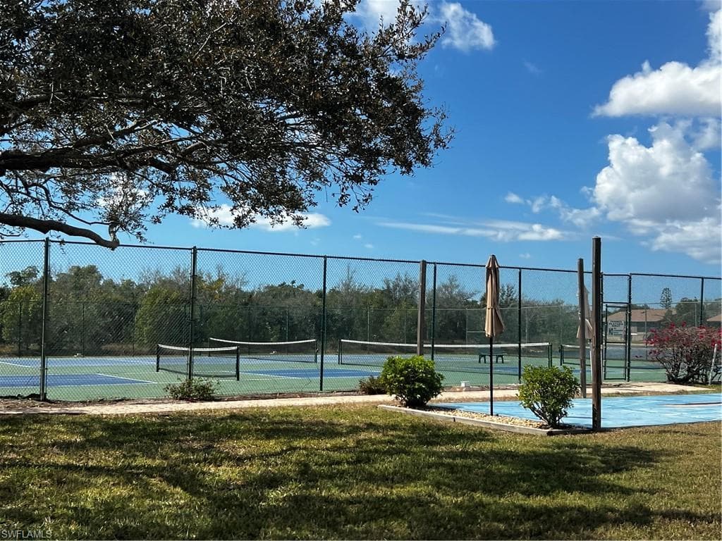View of tennis court