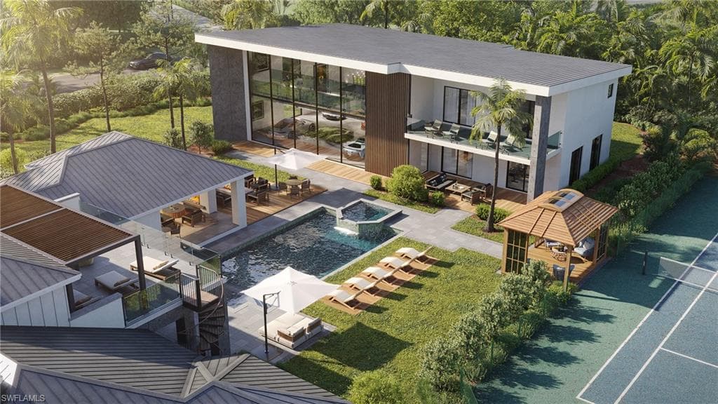 OPTIONAL 12-Car Collector's Retreat rendering at the back of the property adding just under 5K sqft under air