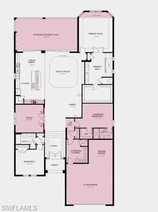 Additional Highlights Include: Gourmet kitchen, study in place of flex, bay window at primary suite, extended covered lanai, tandem garage, 8' interior doors, outdoor kitchen rough-in, and pool and spa prewire.