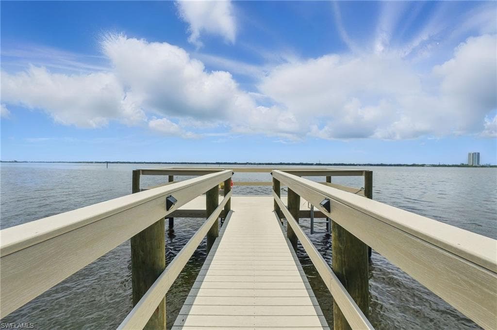 Dock with a water view