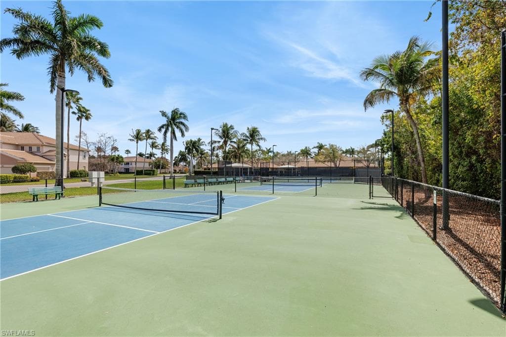 View of tennis court