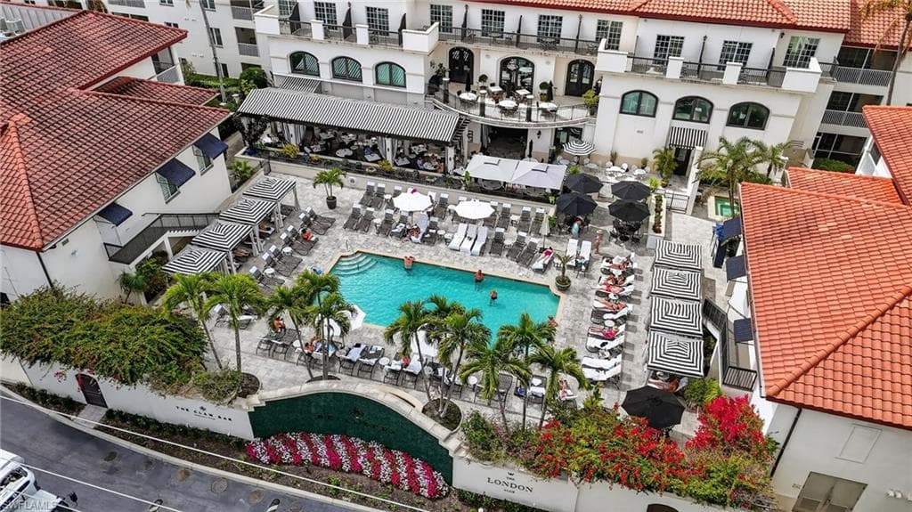 Bird's eye view of a pool