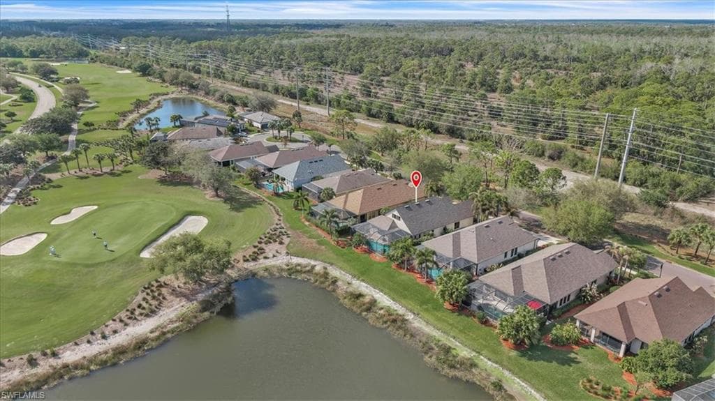 Lake and golf course view