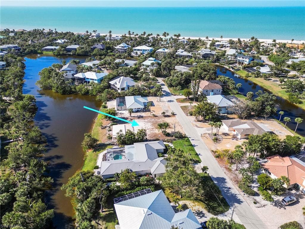 Aerial view of lot. Short walk to private beach access.
