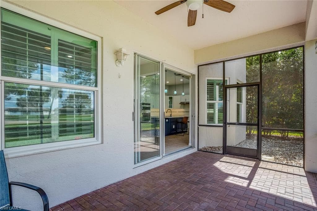 Lanai View to Sliding Glass Doors