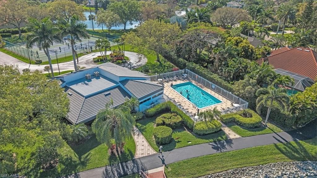 Bird's eye view of a pool