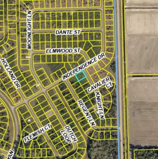 Aerial view of property's location
