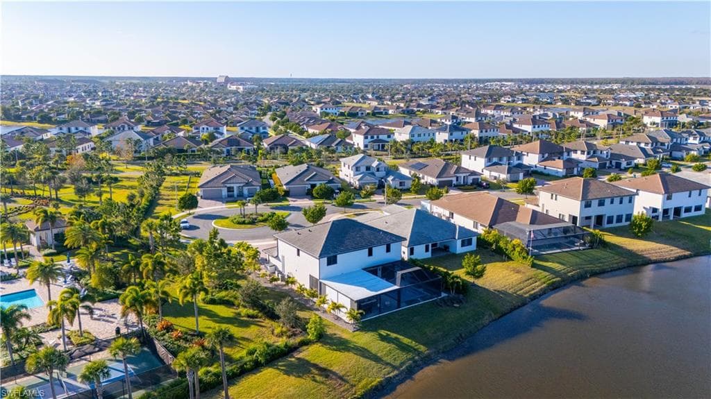 Aerial view of residential area