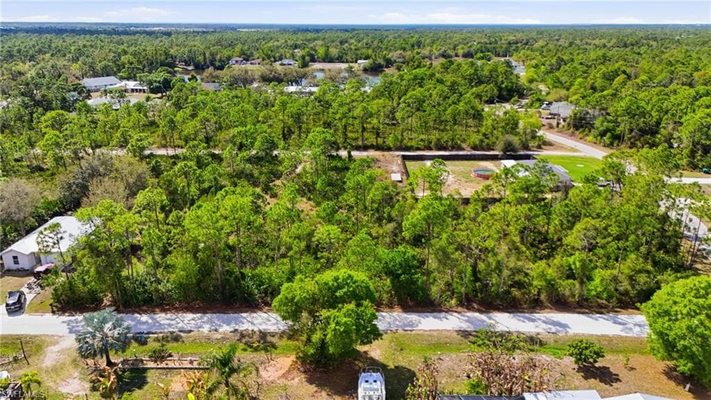 Bird's eye view of a heavily wooded area
