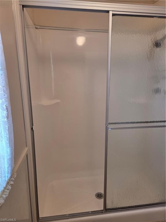Shower in the primary bathroom.