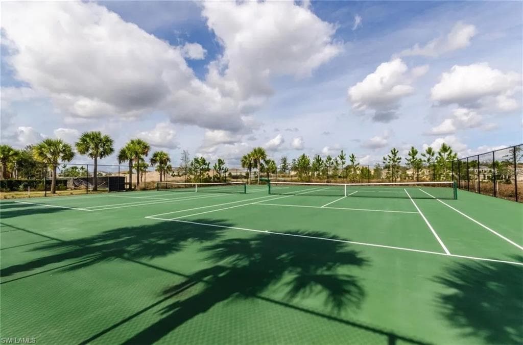 View of tennis court