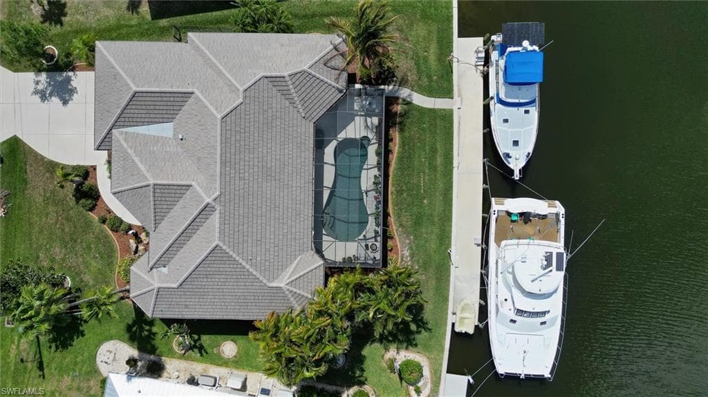 Bird's eye view of a large body of water