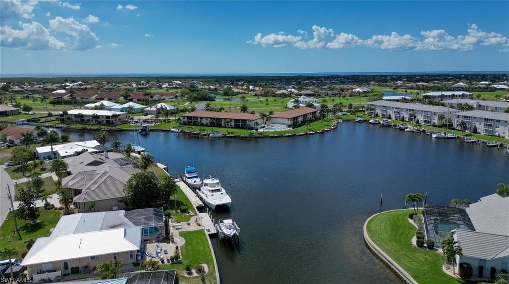 Drone / aerial view of a large body of water
