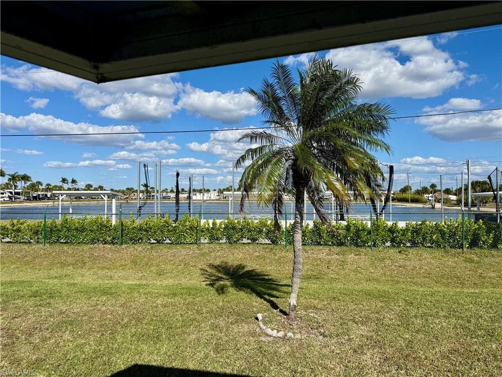 View of yard featuring a water view