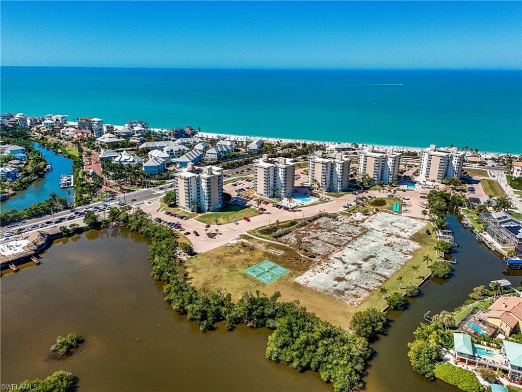 Drone / aerial view of a large body of water
