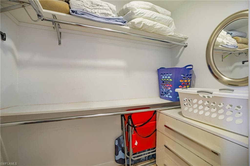 View of walk in closet