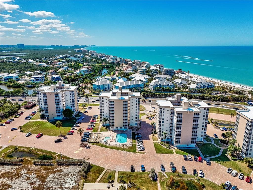 Drone / aerial view of a large body of water