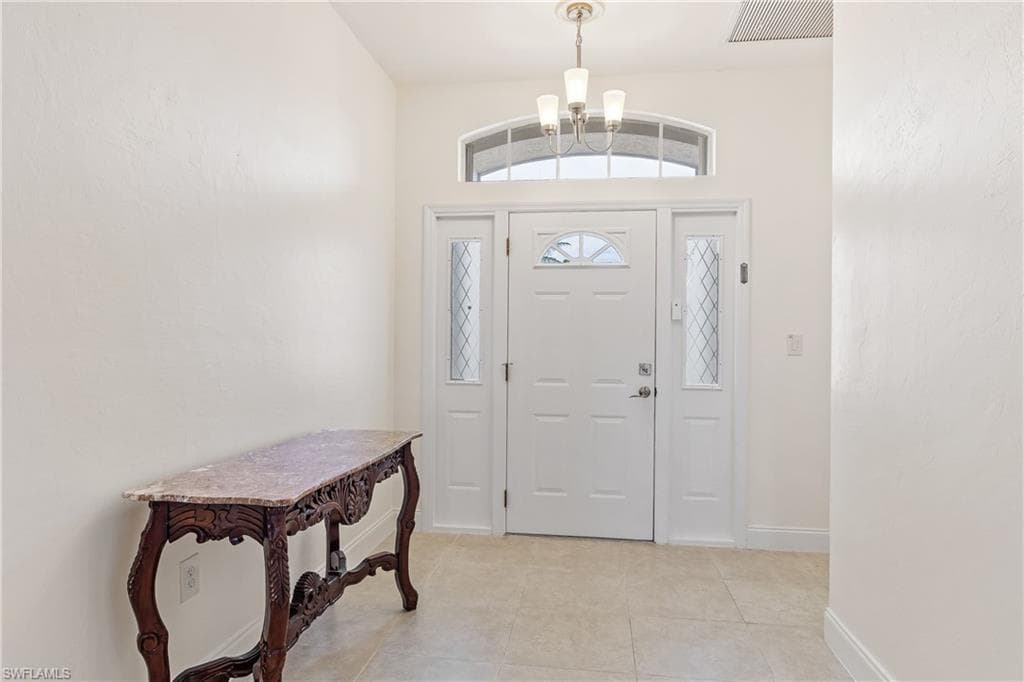 View of tiled foyer entrance