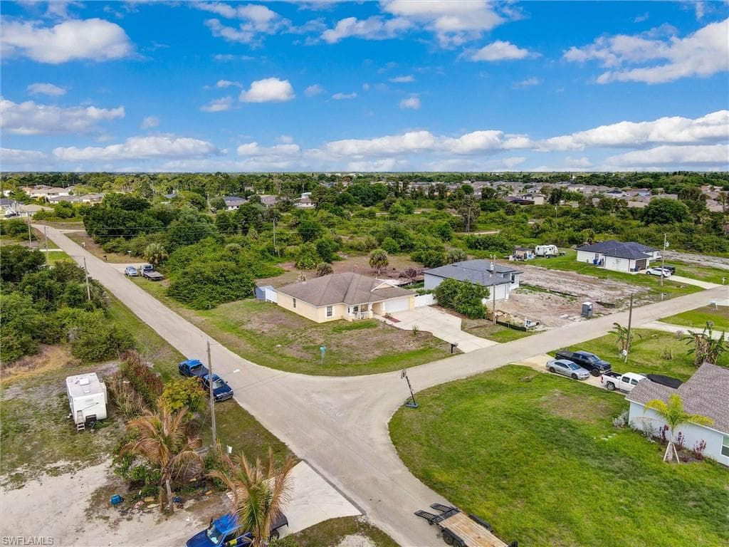 Aerial view of residential area
