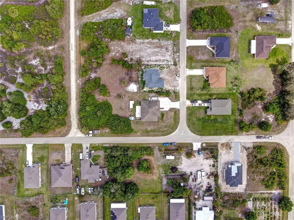 Aerial view of residential area