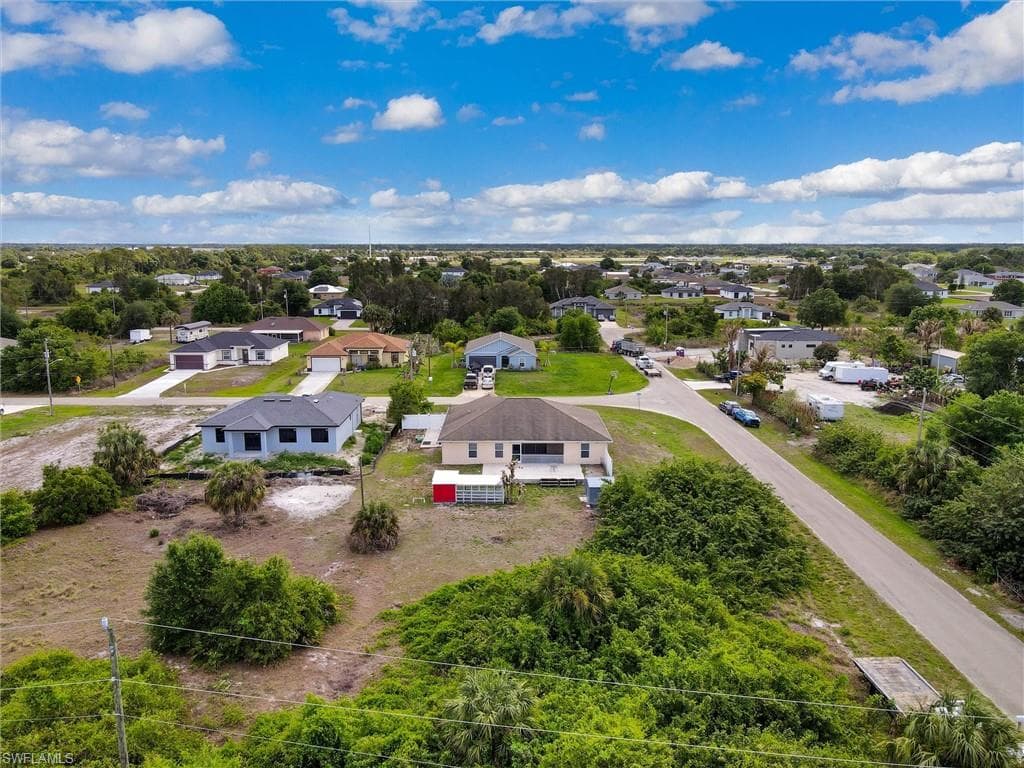 Aerial view of residential area
